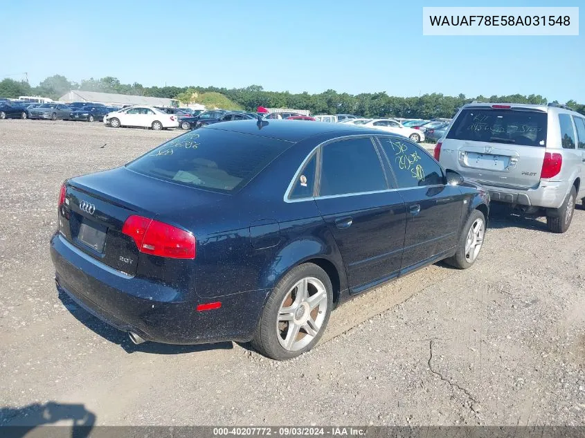 WAUAF78E58A031548 2008 Audi A4 2.0T