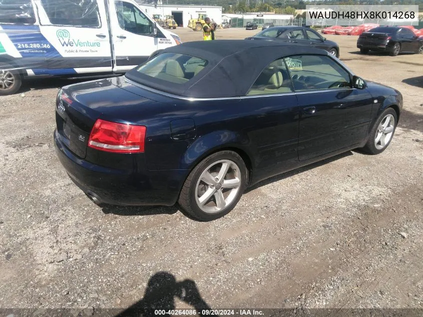 WAUDH48HX8K014268 2008 Audi A4 3.2