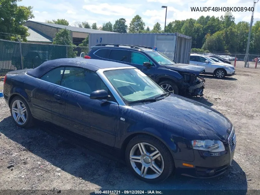 WAUDF48H08K008940 2008 Audi A4 2.0T