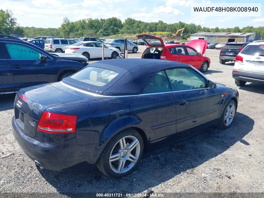 WAUDF48H08K008940 2008 Audi A4 2.0T