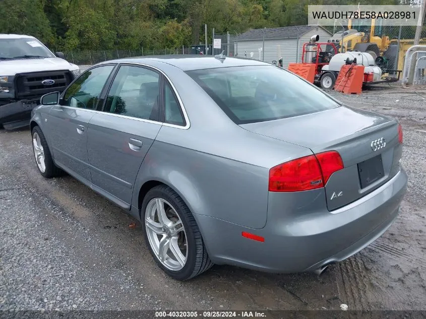 WAUDH78E58A028981 2008 Audi A4 3.2