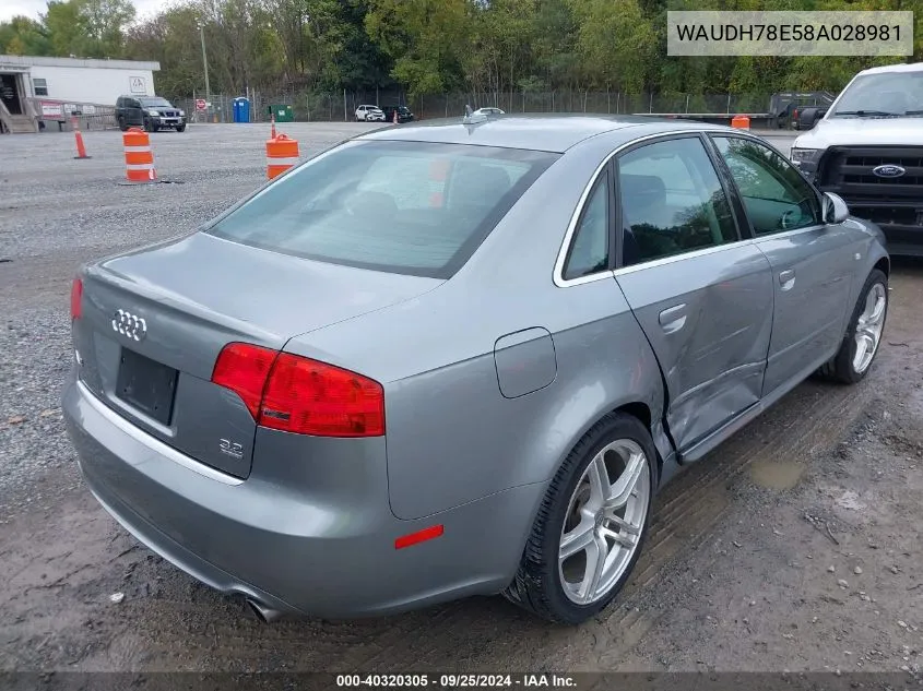 WAUDH78E58A028981 2008 Audi A4 3.2