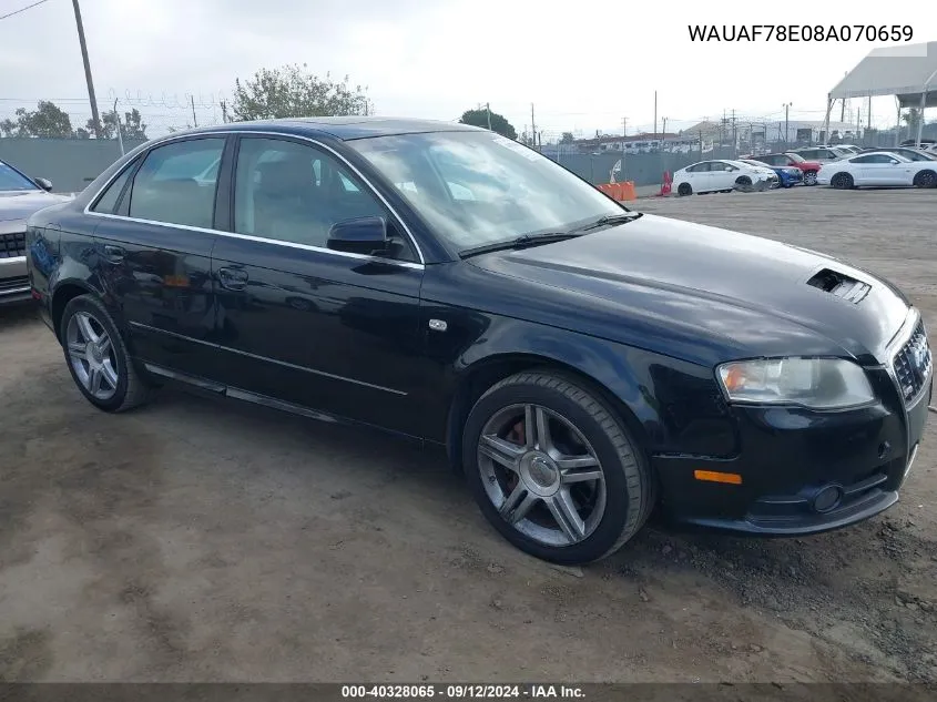 WAUAF78E08A070659 2008 Audi A4 2.0T