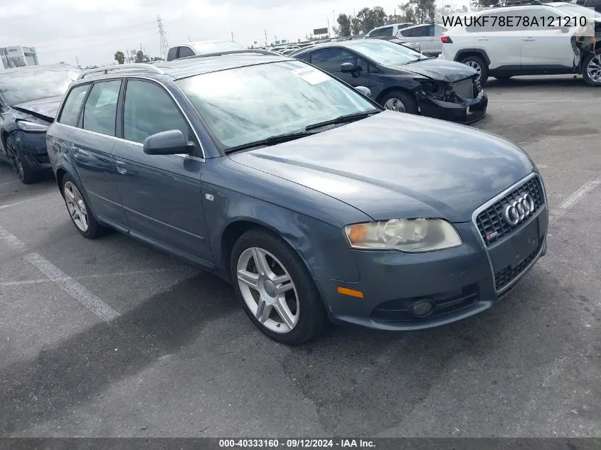 2008 Audi A4 2.0T VIN: WAUKF78E78A121210 Lot: 40333160