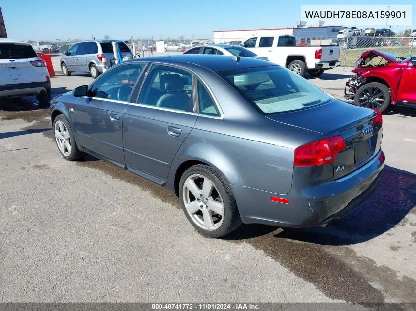 2008 Audi A4 3.2 VIN: WAUDH78E08A159901 Lot: 40741772