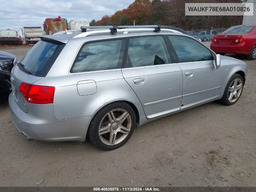 2008 Audi A4 2.0T/2.0T Avant Special Edition VIN: WAUKF78E68A010826 Lot: 40835076