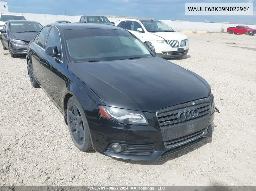 WAULF68K39N022964 2009 Audi A4 2.0T Quattro