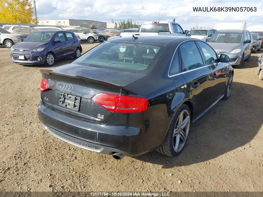 2009 Audi A4 VIN: WAULK68K39N057063 Lot: 12117754