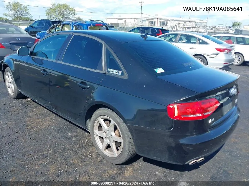 2009 Audi A4 2.0T Premium VIN: WAULF78K19A085641 Lot: 39308297