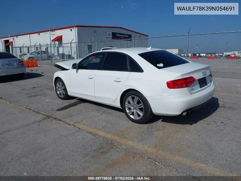 2009 Audi A4 2.0T Premium VIN: WAULF78K39N054691 Lot: 39776635