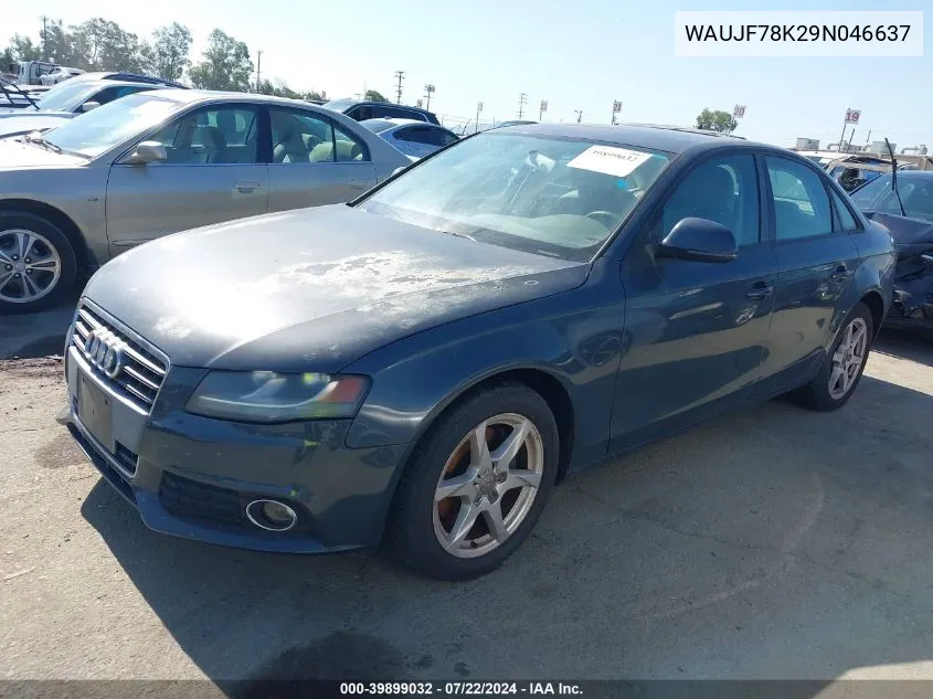 2009 Audi A4 2.0T Premium VIN: WAUJF78K29N046637 Lot: 39899032