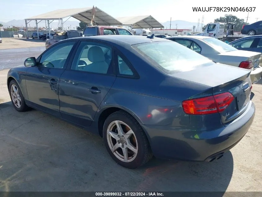 WAUJF78K29N046637 2009 Audi A4 2.0T Premium