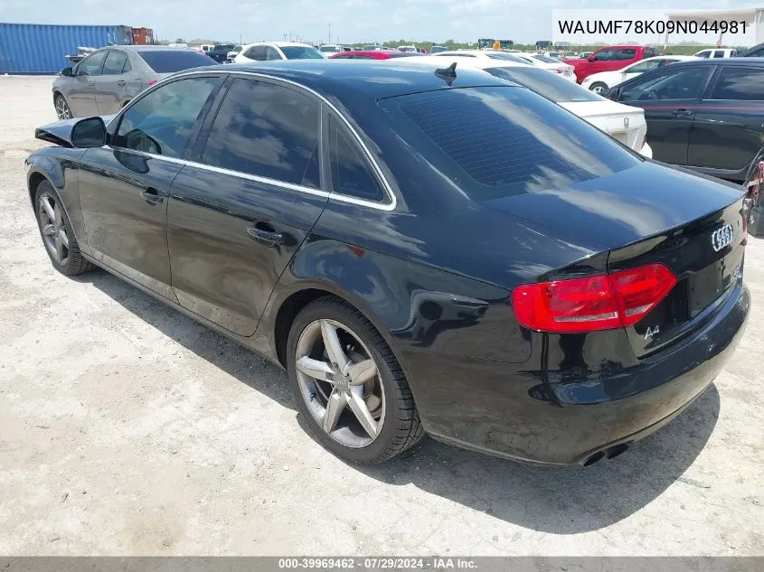 2009 Audi A4 2.0T Premium VIN: WAUMF78K09N044981 Lot: 39969462