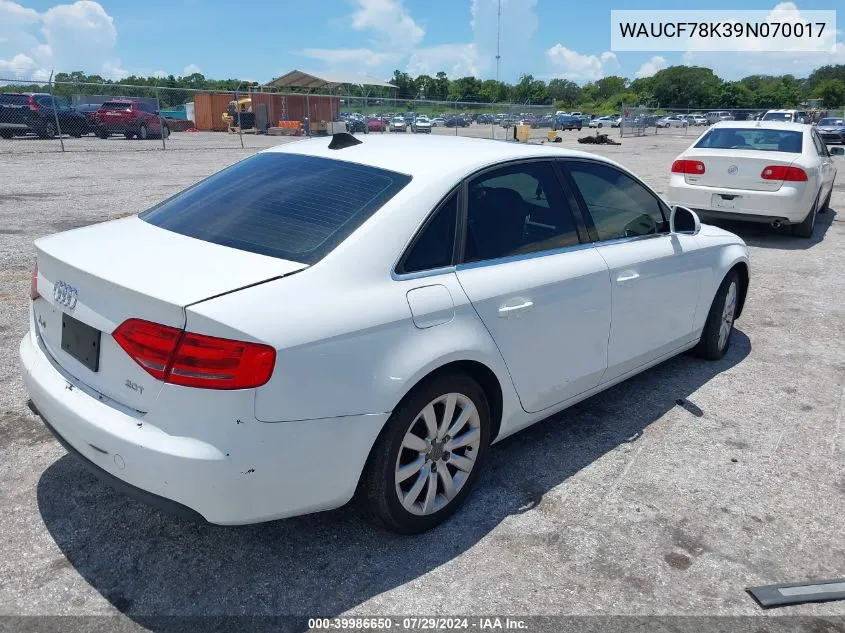 WAUCF78K39N070017 2009 Audi A4 2.0T Premium