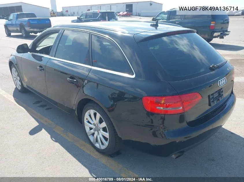 2009 Audi A4 2.0T Avant VIN: WAUGF78K49A136714 Lot: 40016789