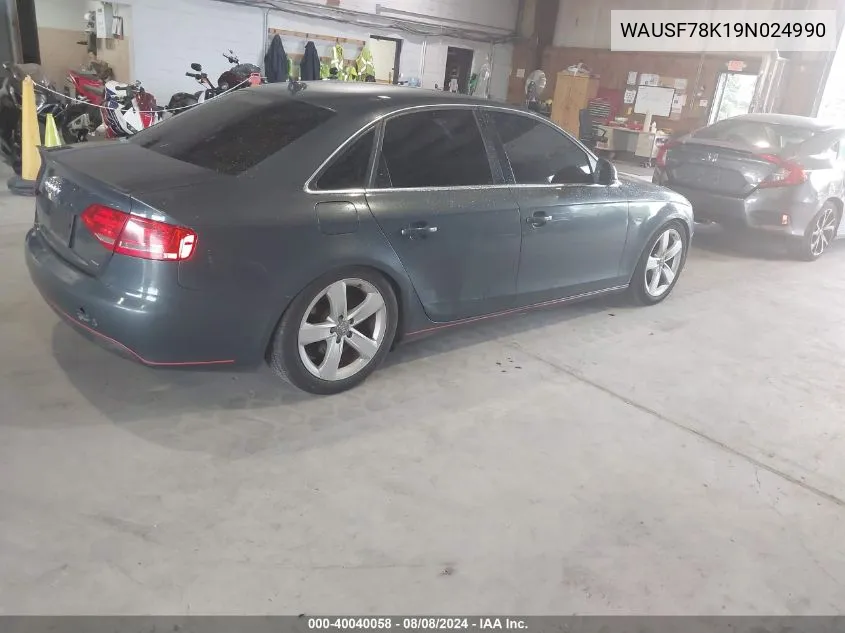 WAUSF78K19N024990 2009 Audi A4 2.0T Premium