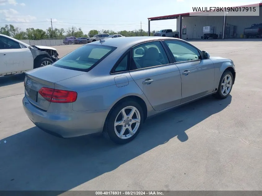 WAULF78K19N017915 2009 Audi A4 2.0T Premium