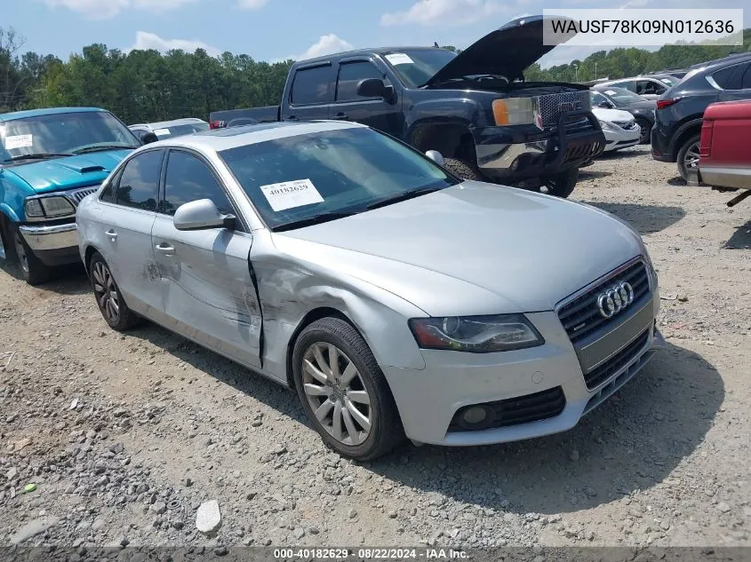 WAUSF78K09N012636 2009 Audi A4 2.0T Premium