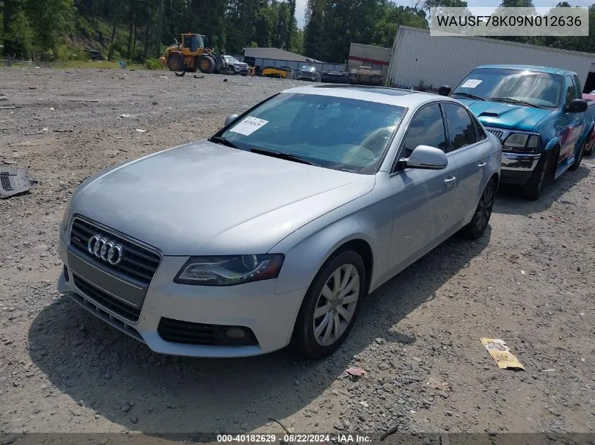 2009 Audi A4 2.0T Premium VIN: WAUSF78K09N012636 Lot: 40182629