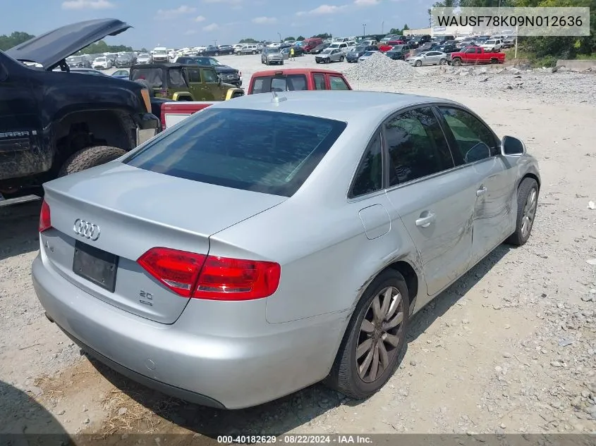 WAUSF78K09N012636 2009 Audi A4 2.0T Premium