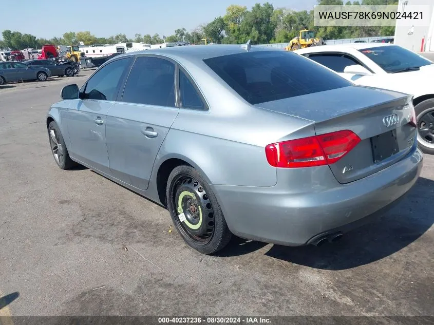 WAUSF78K69N024421 2009 Audi A4 2.0T Premium