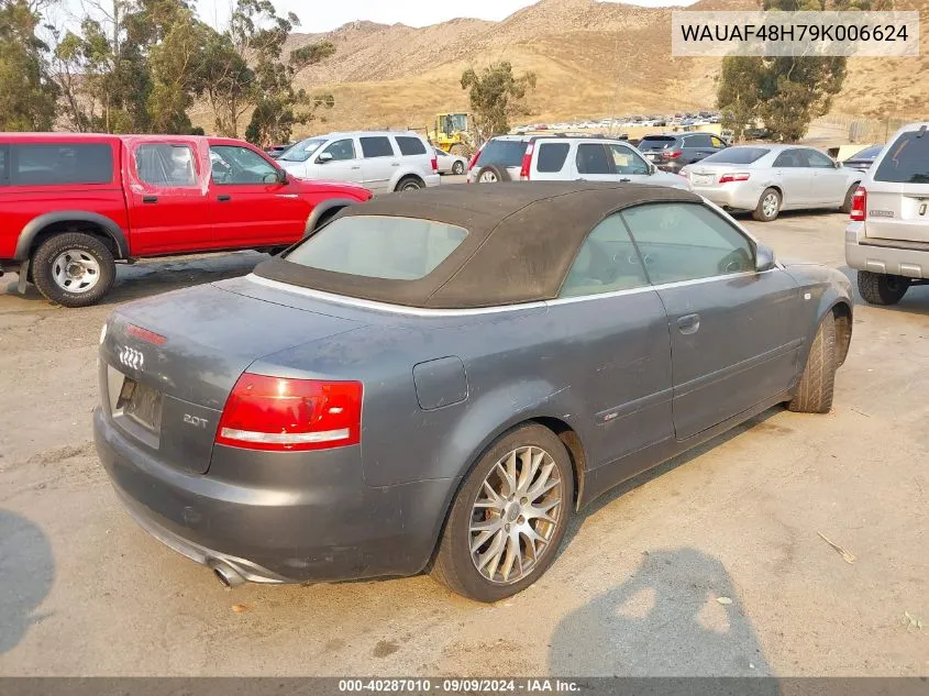 2009 Audi A4 2.0T VIN: WAUAF48H79K006624 Lot: 40287010