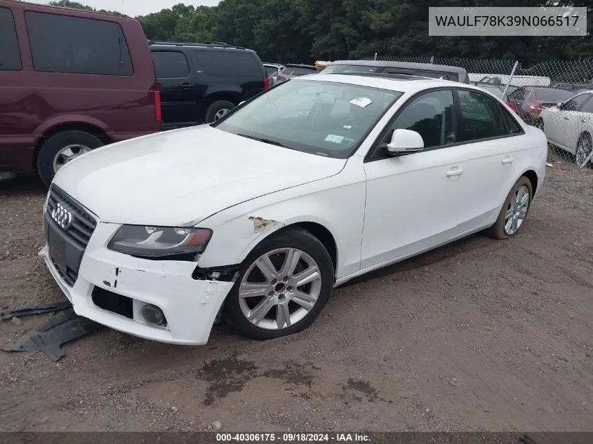 2009 Audi A4 2.0T Premium VIN: WAULF78K39N066517 Lot: 40306175