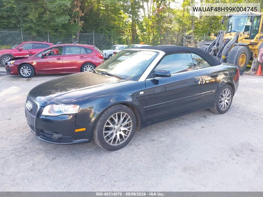 2009 Audi A4 2.0T/2.0T Special Edition VIN: WAUAF48H99K004745 Lot: 40314070