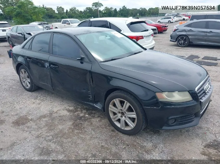 2009 Audi A4 2.0T Premium VIN: WAUJF78K39N057534 Lot: 40332366