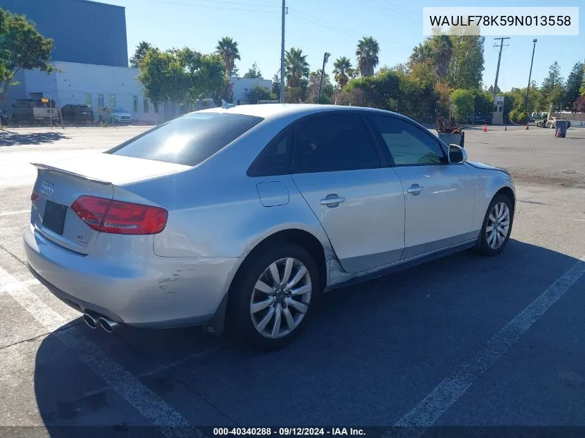 2009 Audi A4 2.0T Premium VIN: WAULF78K59N013558 Lot: 40340288