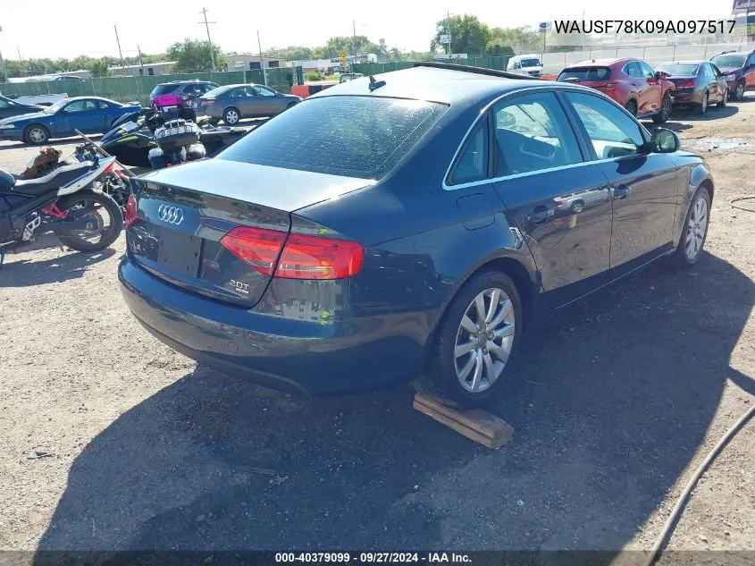 2009 Audi A4 2.0T Premium VIN: WAUSF78K09A097517 Lot: 40379099