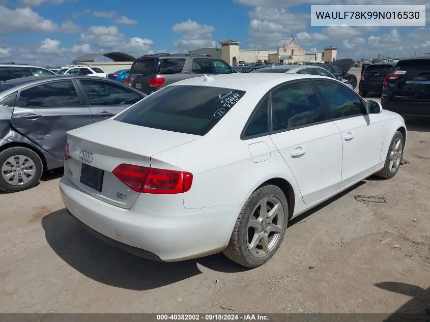 2009 Audi A4 2.0T Premium VIN: WAULF78K99N016530 Lot: 40382002