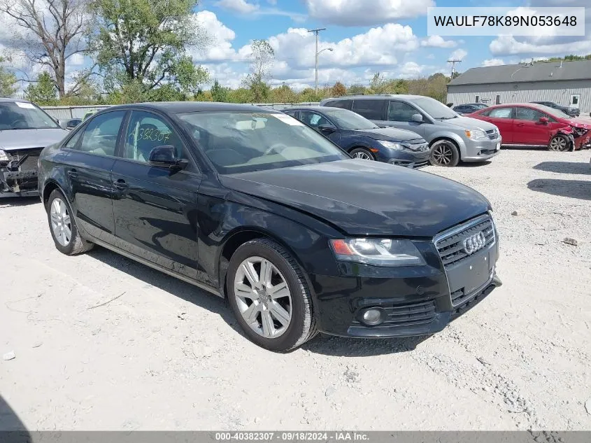 2009 Audi A4 2.0T Premium VIN: WAULF78K89N053648 Lot: 40382307