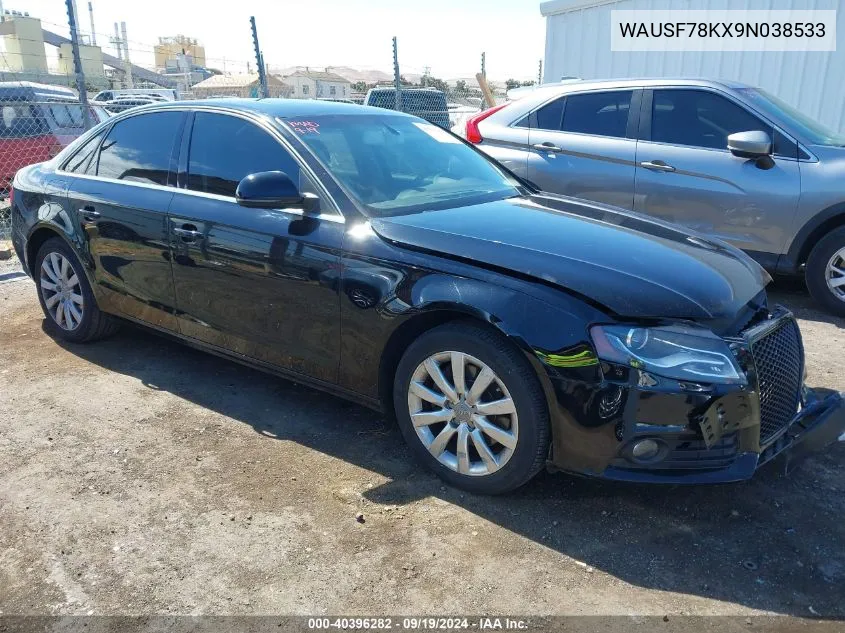 WAUSF78KX9N038533 2009 Audi A4 2.0T Premium