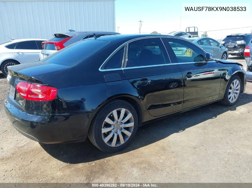 WAUSF78KX9N038533 2009 Audi A4 2.0T Premium