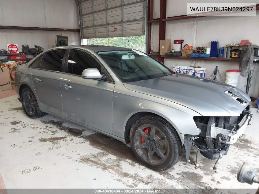 2009 Audi A4 2.0T Premium VIN: WAULF78K39N024297 Lot: 40418404