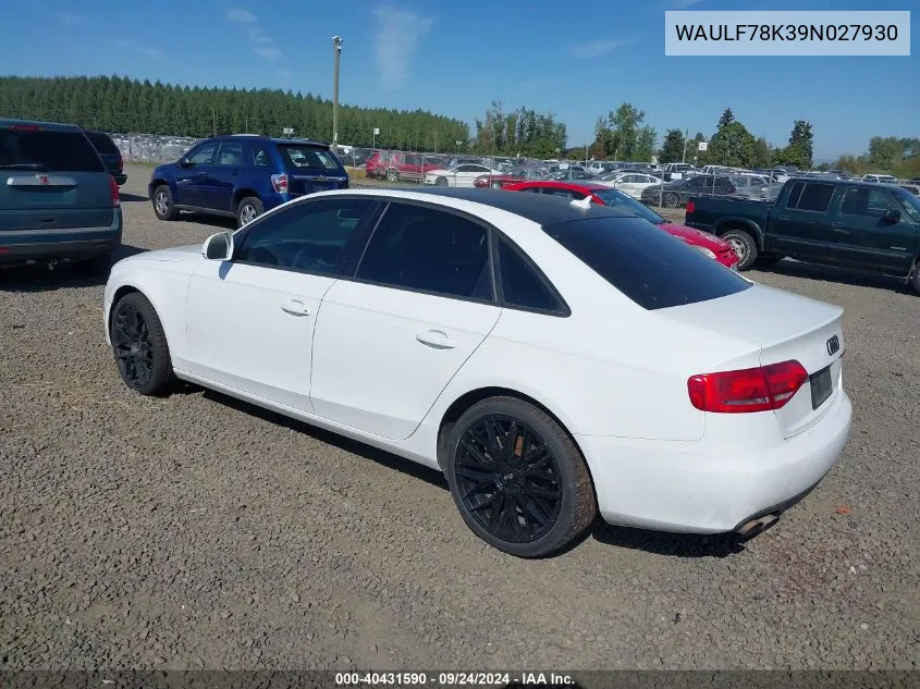 WAULF78K39N027930 2009 Audi A4 2.0T Premium