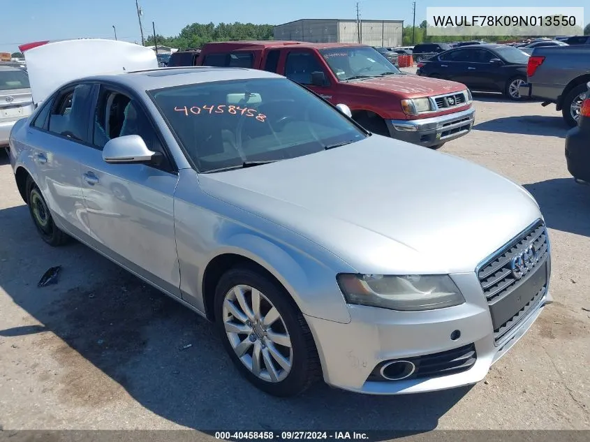 2009 Audi A4 2.0T Premium VIN: WAULF78K09N013550 Lot: 40458458