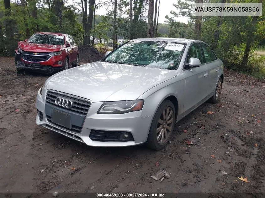 2009 Audi A4 2.0T Premium VIN: WAUSF78K59N058866 Lot: 40459203