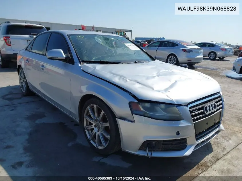 2009 Audi A4 2.0T Premium VIN: WAULF98K39N068828 Lot: 40585389