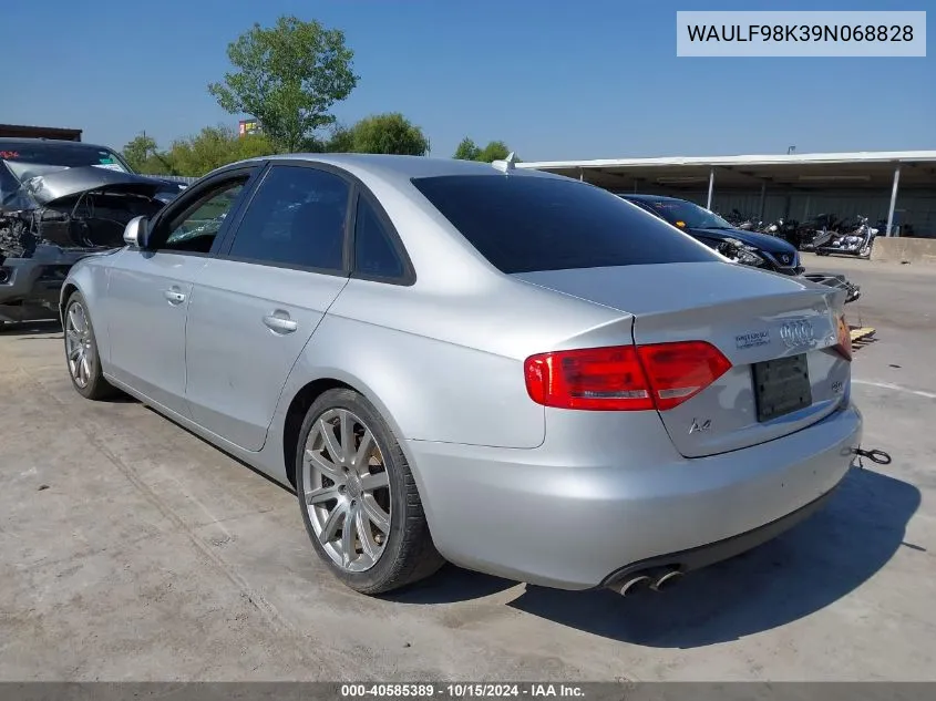 2009 Audi A4 2.0T Premium VIN: WAULF98K39N068828 Lot: 40585389