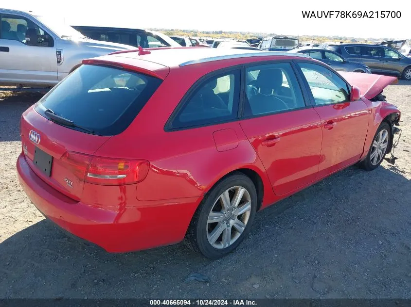 2009 Audi A4 2.0T Avant VIN: WAUVF78K69A215700 Lot: 40665094