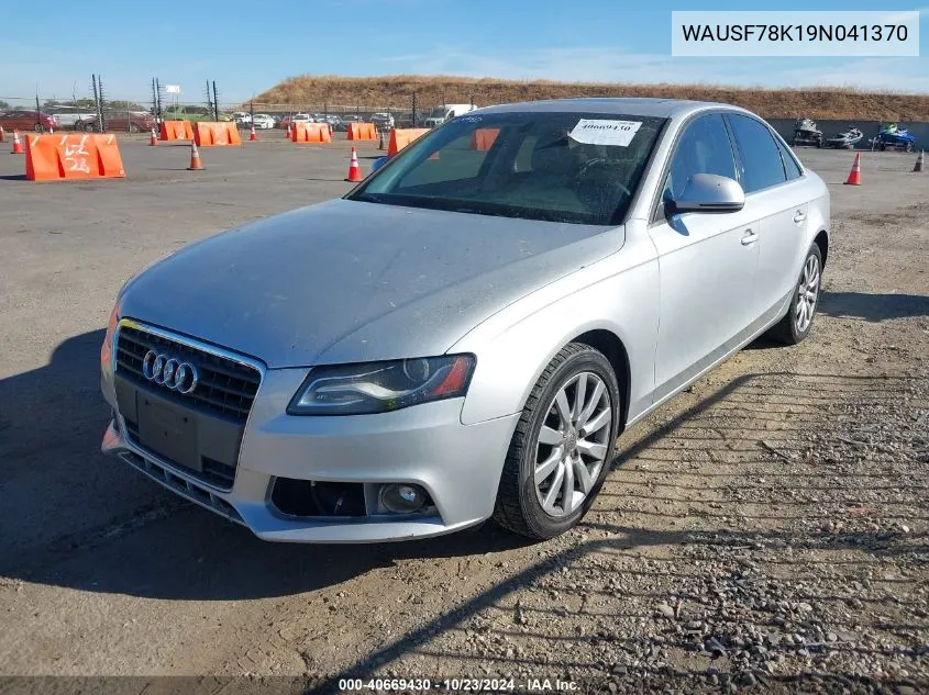 2009 Audi A4 2.0T Premium VIN: WAUSF78K19N041370 Lot: 40669430