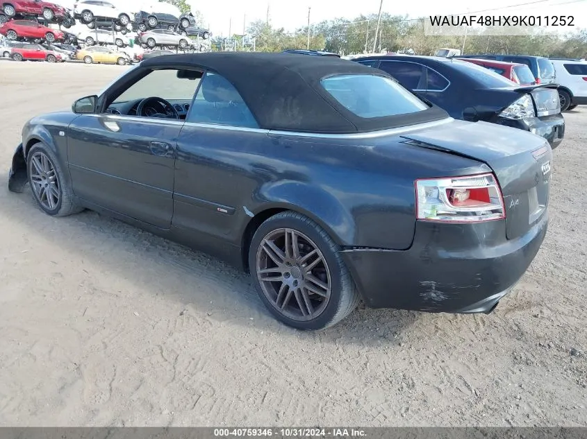 2009 Audi A4 2.0T Special Edition VIN: WAUAF48HX9K011252 Lot: 40759346