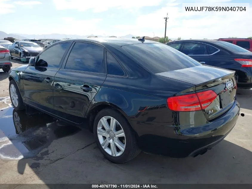 2009 Audi A4 2.0T Premium VIN: WAUJF78K59N040704 Lot: 40767790