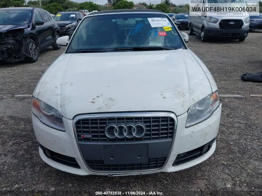 2009 Audi A4 2.0T/2.0T Special Edition VIN: WAUDF48H19K006034 Lot: 40782538