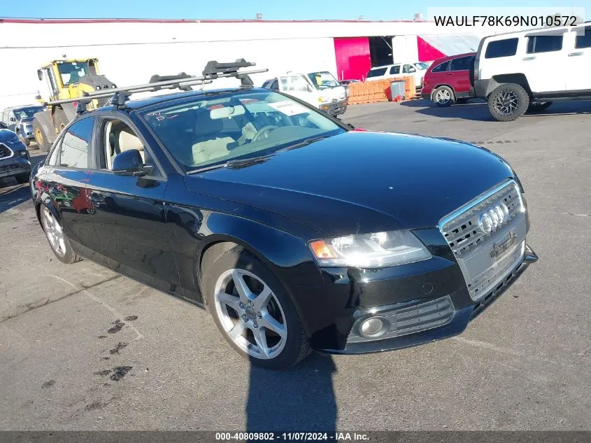 2009 Audi A4 2.0T Premium VIN: WAULF78K69N010572 Lot: 40809802