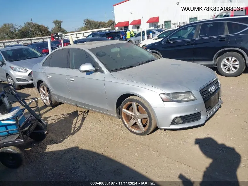 2009 Audi A4 3.2 Premium Plus VIN: WAUMK78K89A088035 Lot: 40838197