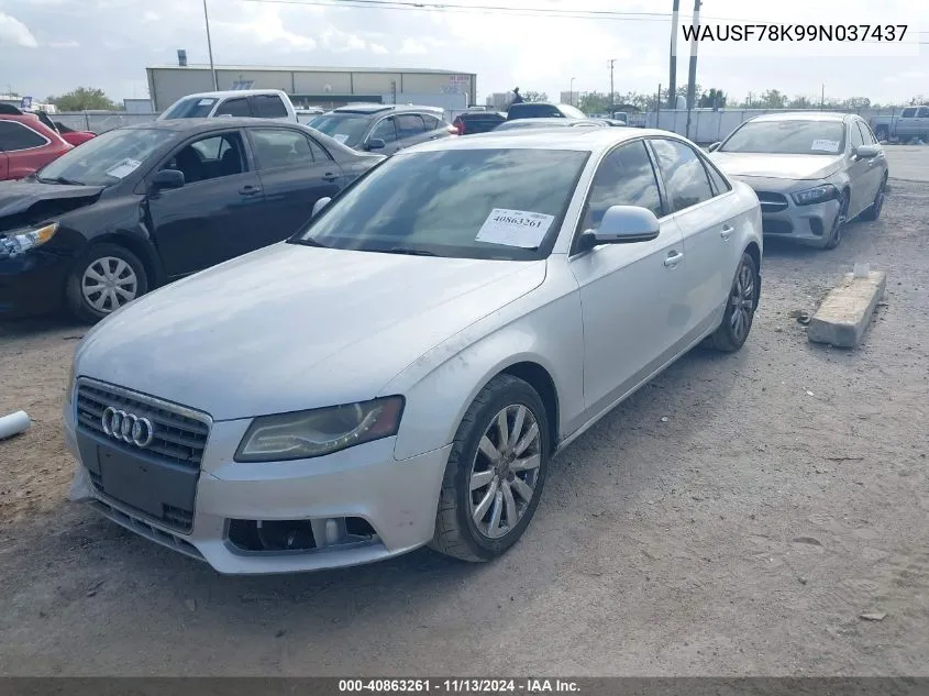 2009 Audi A4 2.0T Premium VIN: WAUSF78K99N037437 Lot: 40863261