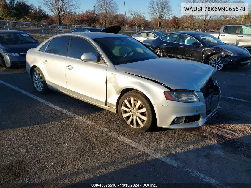 2009 Audi A4 2.0T Premium VIN: WAUSF78K69N065678 Lot: 40875516